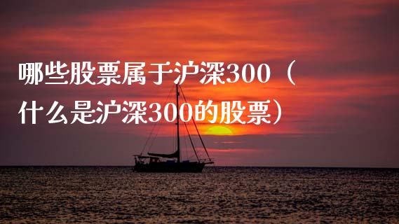 哪些股票属于沪深300（什么是沪深300的股票）