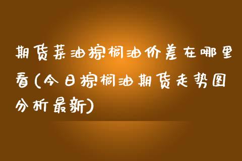 期货菜油棕榈油价差在哪里看(今日棕榈油期货走势图分析最新)