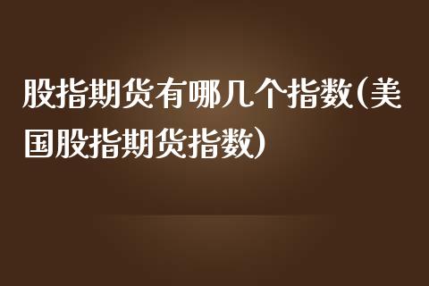 股指期货有哪几个指数(美国股指期货指数)_https://www.boyangwujin.com_期货直播间_第1张