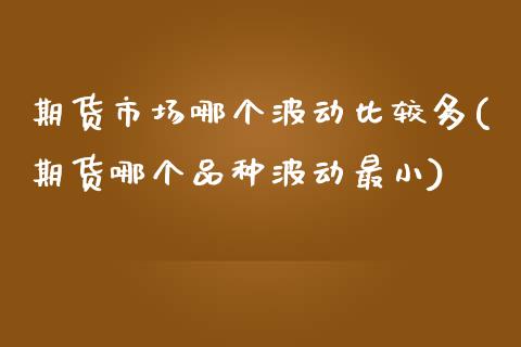 期货市场哪个波动比较多(期货哪个品种波动最小)_https://www.boyangwujin.com_期货直播间_第1张