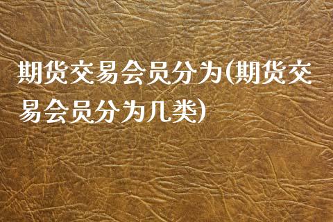 期货交易会员分为(期货交易会员分为几类)