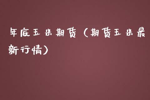 年底玉米期货（期货玉米最新行情）_https://www.boyangwujin.com_黄金期货_第1张