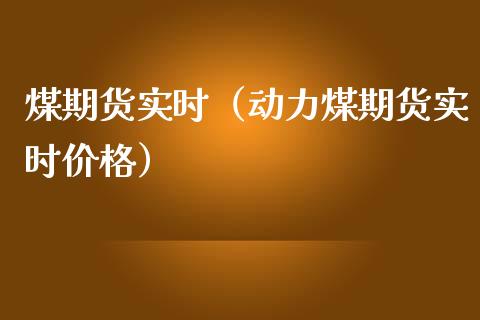 煤期货实时（动力煤期货实时价格）