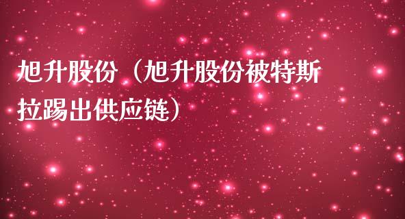 旭升股份（旭升股份被特斯拉踢出供应链）_https://www.boyangwujin.com_期货直播间_第1张