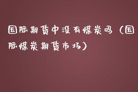 国际期货中没有煤炭吗（国际煤炭期货市场）_https://www.boyangwujin.com_道指期货_第1张