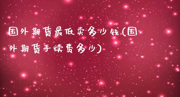 国外期货最低卖多少钱(国外期货手续费多少)