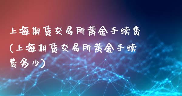 上海期货交易所黄金手续费(上海期货交易所黄金手续费多少)_https://www.boyangwujin.com_期货直播间_第1张