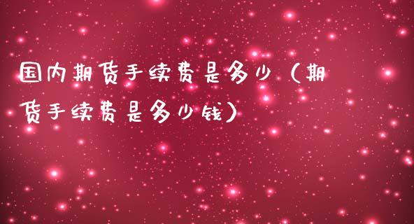 国内期货手续费是多少（期货手续费是多少钱）