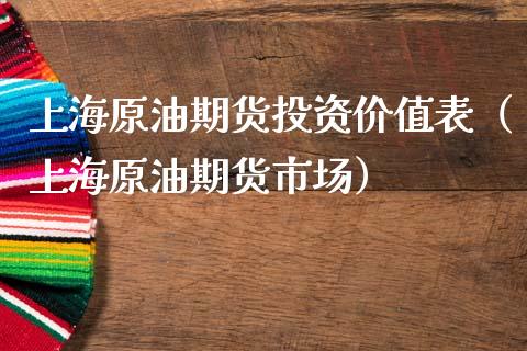 上海原油期货投资价值表（上海原油期货市场）_https://www.boyangwujin.com_期货直播间_第1张