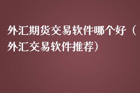 外汇期货交易软件哪个好（外汇交易软件推荐）