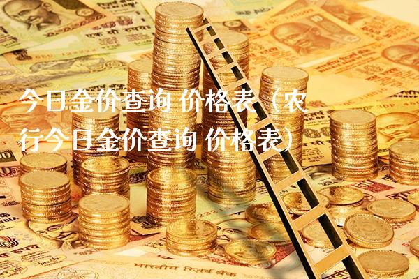 今日金价查询 价格表（农行今日金价查询 价格表）