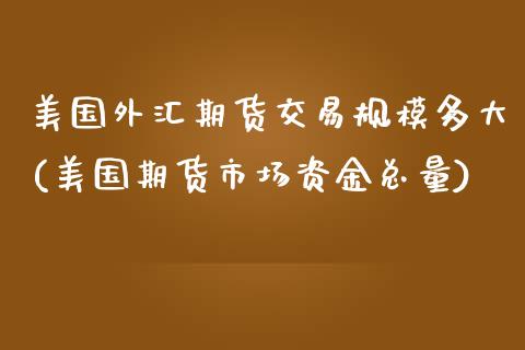 美国外汇期货交易规模多大(美国期货市场资金总量)_https://www.boyangwujin.com_内盘期货_第1张