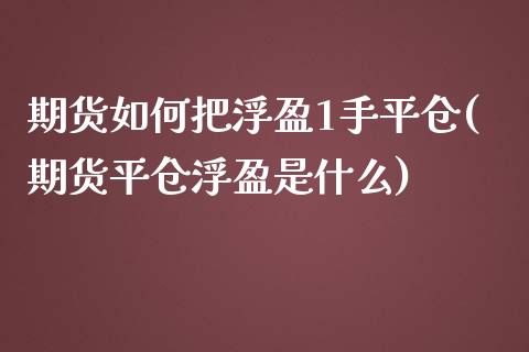 期货如何把浮盈1手平仓(期货平仓浮盈是什么)