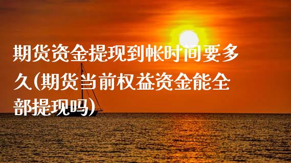 期货资金提现到帐时间要多久(期货当前权益资金能全部提现吗)_https://www.boyangwujin.com_黄金直播间_第1张