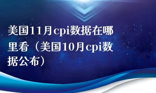 美国11月cpi数据在哪里看（美国10月cpi数据公布）_https://www.boyangwujin.com_道指期货_第1张