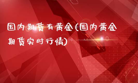 国内期货有黄金(国内黄金期货实时行情)