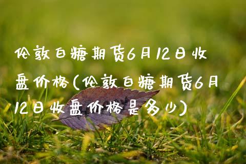 伦敦白糖期货6月12日收盘价格(伦敦白糖期货6月12日收盘价格是多少)