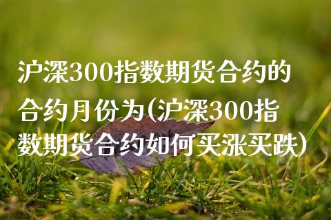 沪深300指数期货合约的合约月份为(沪深300指数期货合约如何买涨买跌)_https://www.boyangwujin.com_期货直播间_第1张