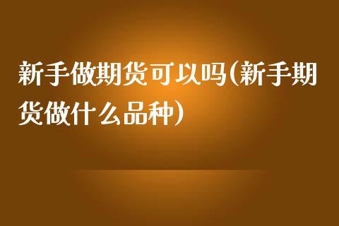 新手做期货可以吗(新手期货做什么品种)