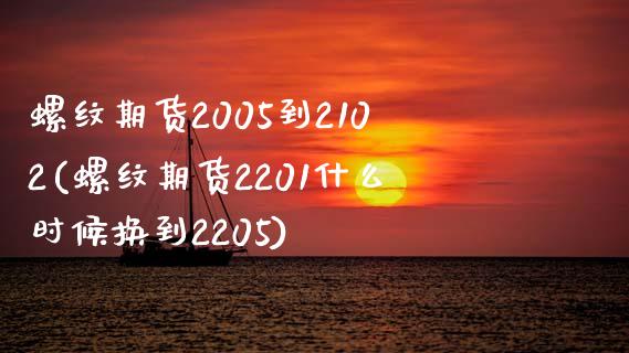 螺纹期货2005到2102(螺纹期货2201什么时候换到2205)_https://www.boyangwujin.com_期货直播间_第1张