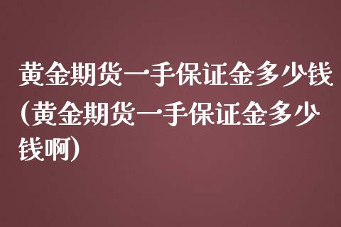 黄金期货一手保证金多少钱(黄金期货一手保证金多少钱啊)