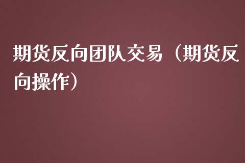 期货反向团队交易（期货反向操作）