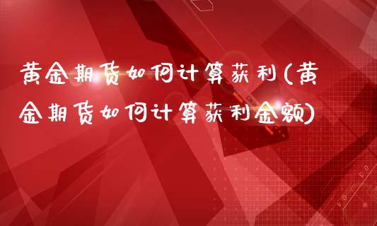 黄金期货如何计算获利(黄金期货如何计算获利金额)