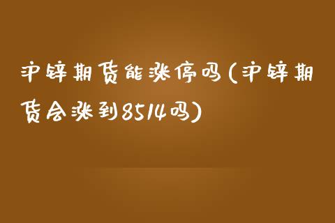 沪锌期货能涨停吗(沪锌期货会涨到8514吗)_https://www.boyangwujin.com_期货直播间_第1张