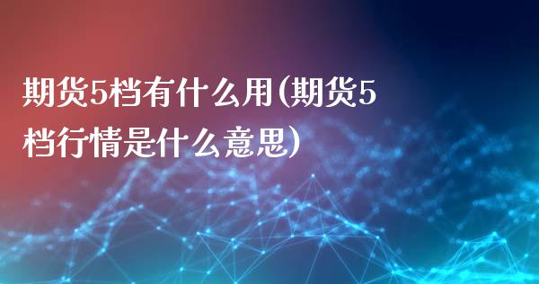 期货5档有什么用(期货5档行情是什么意思)