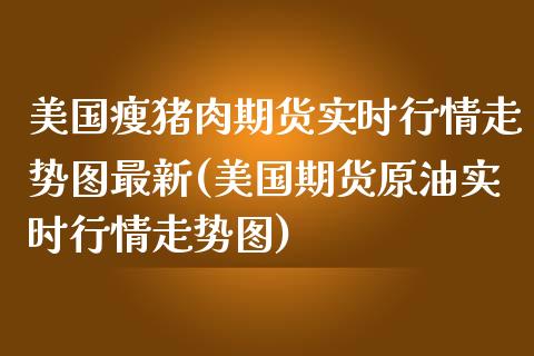 美国瘦猪肉期货实时行情走势图最新(美国期货原油实时行情走势图)