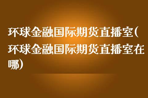 环球金融国际期货直播室(环球金融国际期货直播室在哪)_https://www.boyangwujin.com_黄金期货_第1张