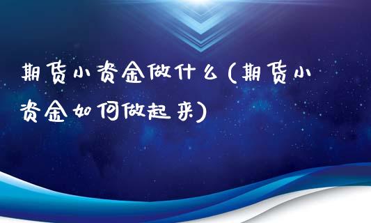 期货小资金做什么(期货小资金如何做起来)_https://www.boyangwujin.com_恒指期货_第1张