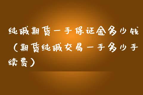 纯碱期货一手保证金多少钱（期货纯碱交易一手多少手续费）