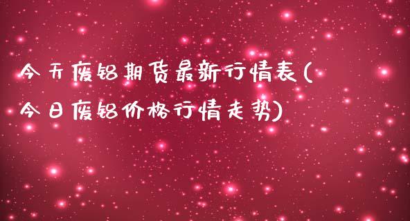 今天废铝期货最新行情表(今日废铝价格行情走势)