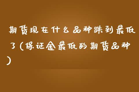 期货现在什么品种跌到最低了(保证金最低的期货品种)_https://www.boyangwujin.com_原油期货_第1张