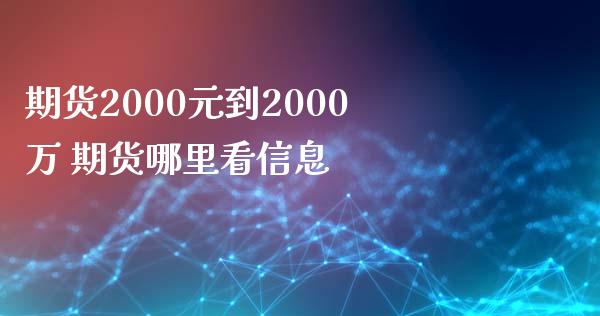 期货2000元到2000万 期货哪里看信息