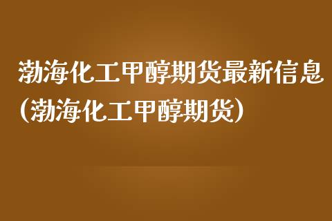 渤海化工甲醇期货最新信息(渤海化工甲醇期货)