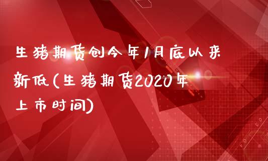 生猪期货创今年1月底以来新低(生猪期货2020年上市时间)