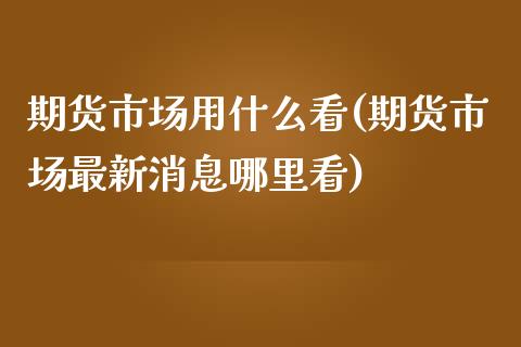 期货市场用什么看(期货市场最新消息哪里看)_https://www.boyangwujin.com_恒指直播间_第1张