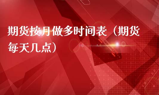 期货按月做多时间表（期货每天几点）_https://www.boyangwujin.com_期货直播间_第1张