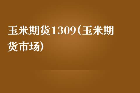 玉米期货1309(玉米期货市场)_https://www.boyangwujin.com_期货直播间_第1张