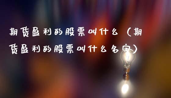 期货盈利的股票叫什么（期货盈利的股票叫什么名字）