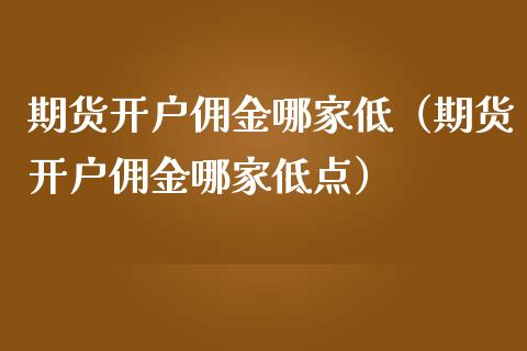 期货开户佣金哪家低（期货开户佣金哪家低点）_https://www.boyangwujin.com_期货直播间_第1张