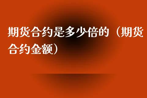 期货合约是多少倍的（期货合约金额）