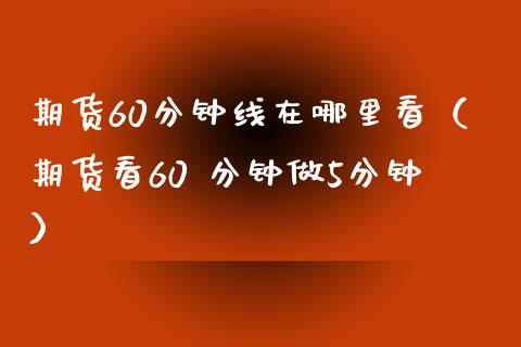 期货60分钟线在哪里看（期货看60 分钟做5分钟）