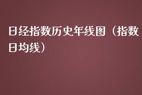 日经指数历史年线图（指数日均线）