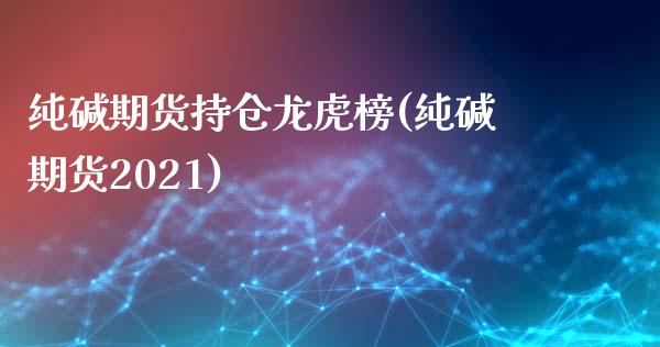 纯碱期货持仓龙虎榜(纯碱期货2021)