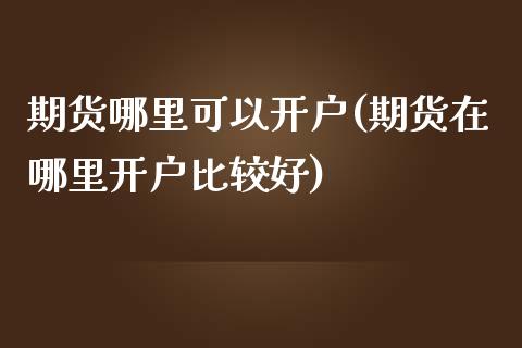 期货哪里可以开户(期货在哪里开户比较好)