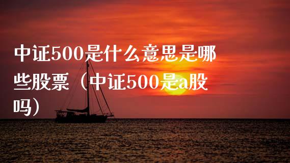 中证500是什么意思是哪些股票（中证500是a股吗）