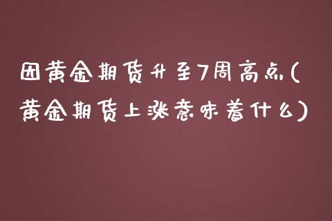 因黄金期货升至7周高点(黄金期货上涨意味着什么)